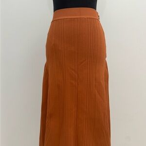 Herve Leger Rust Midi Skirt